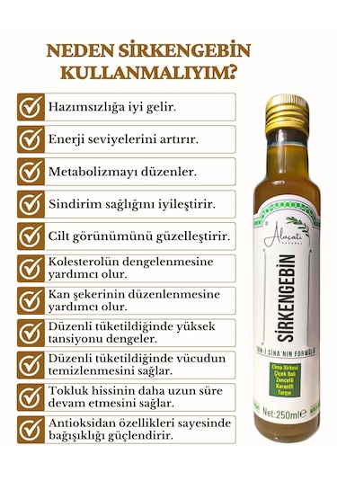 Sirkengebin Prebiyotik Sirkesi İbn-i Sina'nın Formülü 250 Ml