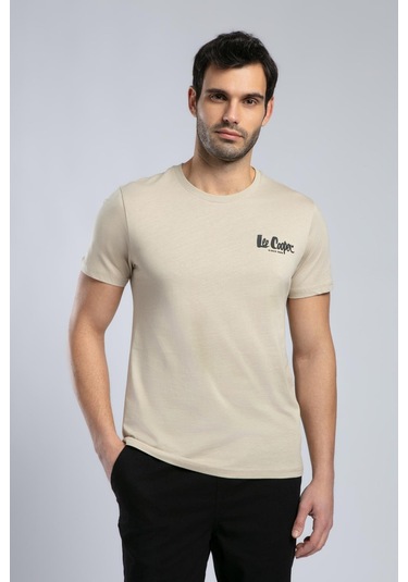 Lee Cooper Rinaldo Erkek O Yaka T-shirt Bej-19958 Bej