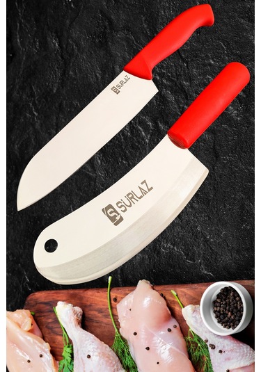 3 Parça Satır Zırh Mutfak Bıçak Seti Şef Bıçaklı Çok Renkli