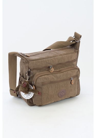 Krinkıl / Klinkır Su Geçirmez Kumaş Çok Gözlü Çapraz Kol Ve Omuz Postacı Çantası Vizon 5835 Vizon