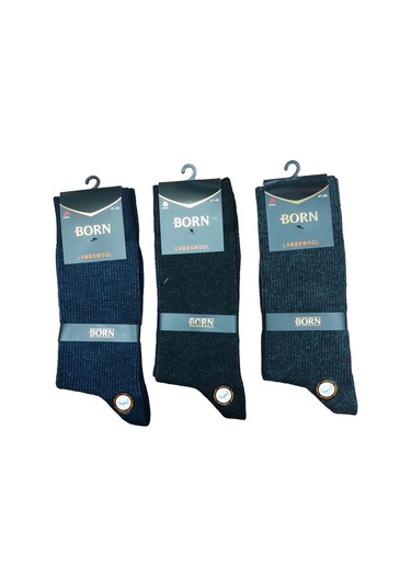 3'lü Set Kalın Kışlık Yünlü Erkek Soket Çorap - Çok Renkli Siyah