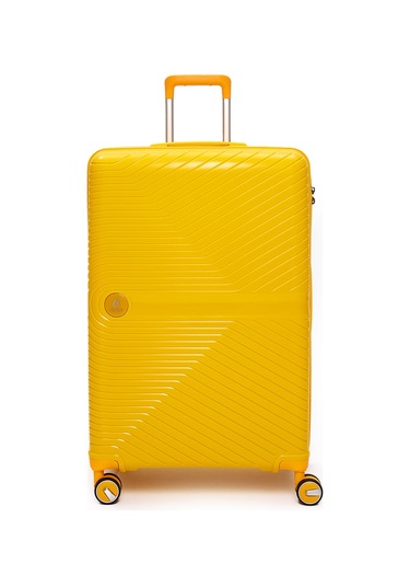 Elatae Exclusive Pro Polipropilen Kırılmaz 3'lü Valiz Seti Büyük - Kabin Boy Ve Makyaj Çantası Sarı 5239