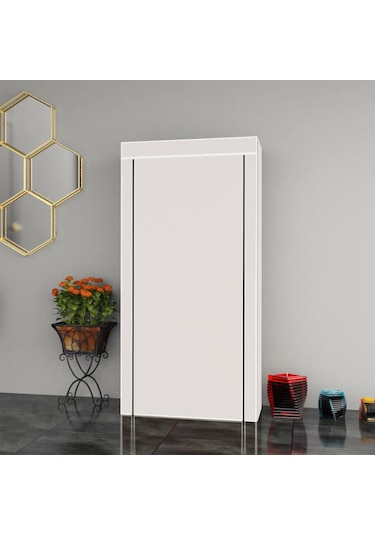 Çok Amaçlı Kullanıma Uygun Geniş 6 Katlı Bez Ayakkabılık Dolabı Siyah