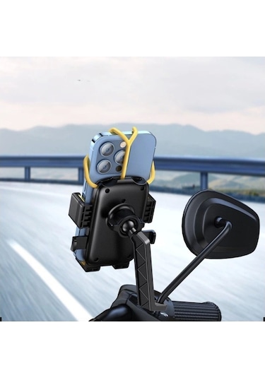 Blackbird Game Center Motosiklet Bisiklet Telefon Tutucu Ayna Bağlantılı Motor Tutacağı Scooter Bts15 Siyah