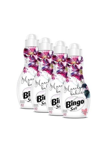 Bingo Soft Konsantre Çamaşır Yumuşatıcısı Manolya Bahçesi 4 x 1440 ML