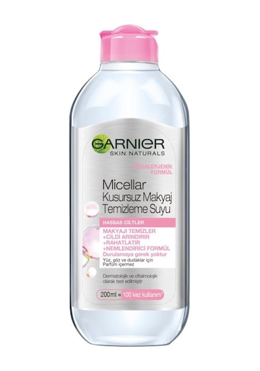 Garnier Micellar Hassas Ciltler için Kusursuz Makyaj Temizleme Suyu 200 ML