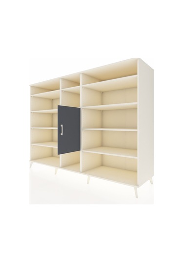 Kronos Dolap 12 Raflı Tek Kapaklı 220x59x163 Aytaşı-antrasit/ayt Aytaşı-antrasit/aytaşı