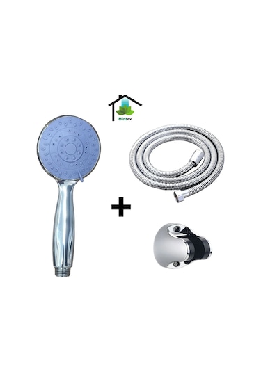 Mintev Mavi Mini Eco Duş Seti Krom Eco Hortum Ve Mafsal Mavi