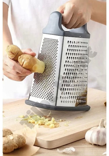 Paslanmaz Büyük Boy Çelik Rende Çok Işlevli Silikon Tabanlı Çok Fonksiyonlu Peynir Doğrayıcı Rende