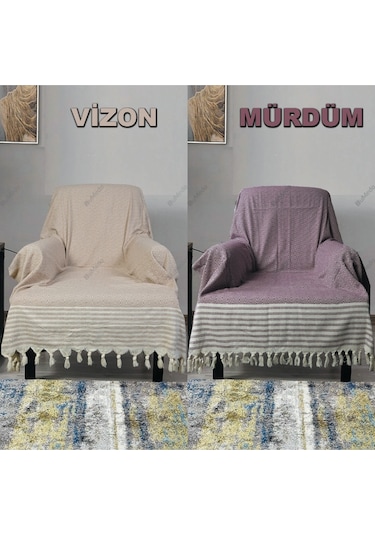 Pamuklu Organik Buldan Tekli Berjer Koltuk Örtüsü 180X150Cm