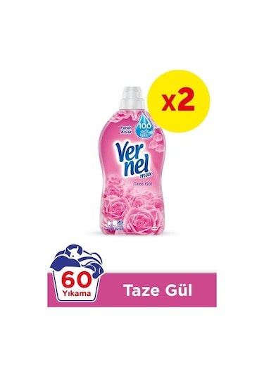 Vernel Max Konsantre Çamaşır Yumuşatıcı Taze Gül 2 x 1440 ML