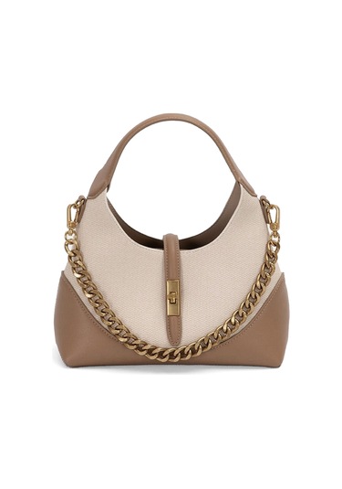 Levidor 930409 Kadın Gold Zincir Aksesuarlı El Çantası Vizon Vizon