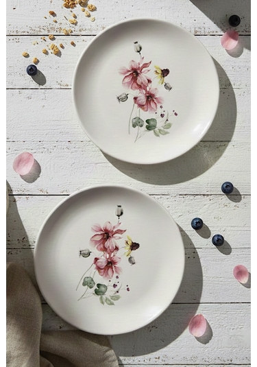 Rakle Darrel Seramik 4'lü Pasta Tabağı Seti 19 Cm Çok Renkli