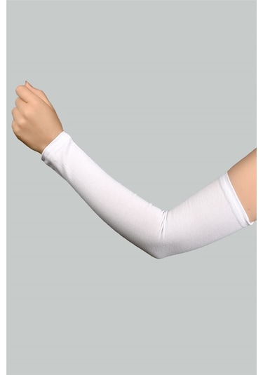 Altobeh Pratik Tesettür Kolluk Penye Kadın Namaz Kolluğu Düz - Beyaz