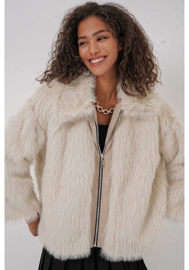 Gabria Deri Fermuarlı Kürk Taş