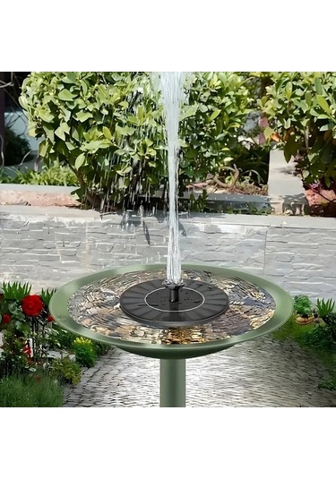 Besthome1 16cm Güneş Enerjili Yüzen Çeşme Pompası Kuş Banyoları Göller Akvaryumları Oksijenlendirici Bahçe Dekoru