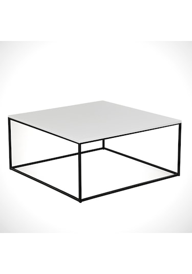 Poly Beyaz Orta Sehpa Metal & Orta Masa / Metal Ayaklı Sehpa