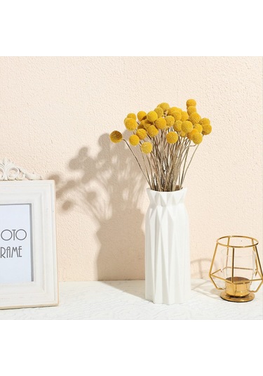 Gatherco 48 Adet Kurutulmuş Çiçekler Kurutulmuş Billyballs Kurutulmuş Craspedia Çiçekleri Düğme Sarı Kurutulmuş Çiçekler Sahte İpek Kurutulmuş Çiçek