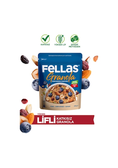 Fellas Granola - Yaban Mersini & Kuruyemiş 200 G