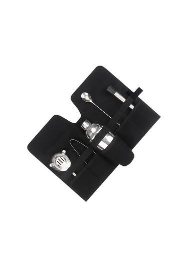 Fortunelane Kollektif Kokteyl Aletleri Çantası - Ahşap Kumaş, Taşınabilir, Kamp İçin Profesyonel Mixoloji Seti Çok Renkli Çok Renkli