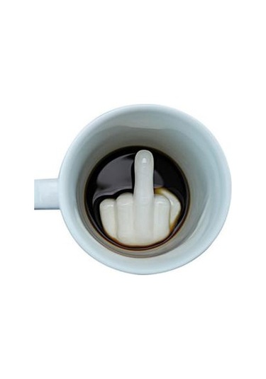 Yaratıcı Beyaz Orta Parmak Tarzı Yenilik Karıştırma Kahve Süt Fincan Komik Seramik Kupa Yeterince Kapasiteli Su Bardağı Kupalar Beyaz