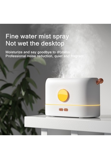 Jf801 Masaüstü Simülasyonu Alev Aroma Difüzör Nemlendirici, Renk: Tek Renkli Açık-beyaz