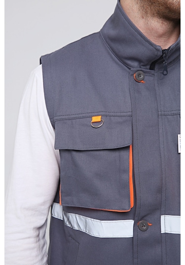 Uniprom Yelek 4 Cepli  Kumaş Yazlık Gri