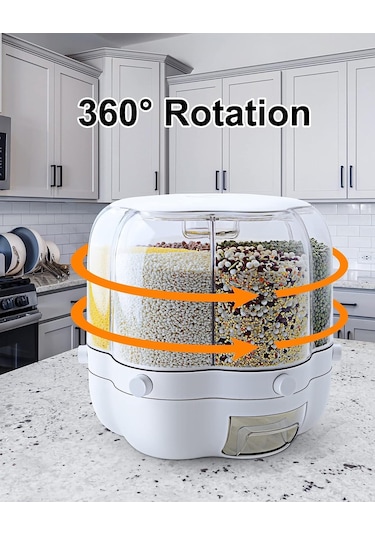 Yaozixa 360 Dönebilen Tahıl Tankı + Temizleme Fırçası