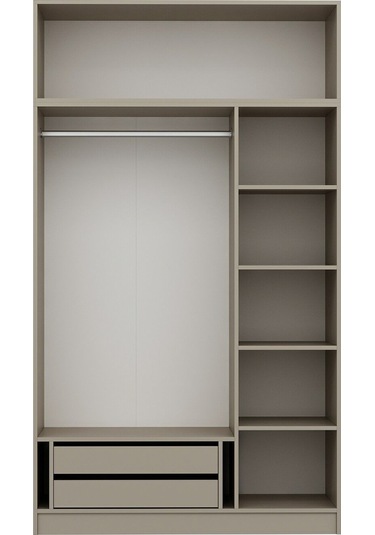 Kale 3 Mebran Panjur Kapaklı 2 Çekmeceli Dolap Ve Yüklük Kumtaşı 235cm Kumtaşı