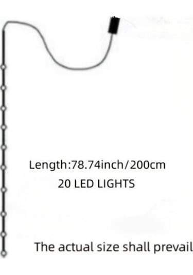 2m 20 Led Yeşil Yaprak Dize Işıklar Pil Kumandalı Perde Led Işıklar Noel Yeşil