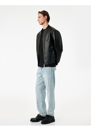 Koton Normal Bel Pamuklu Vintage Straight Fit Jean Pantolon Petrol 6wam40018ıd PETROL