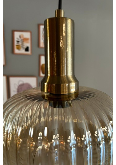 Mola Cam Bal Rengi Tekli Avize Eskitme Fener Başlık Retro Sarkıt Lamba Restoran Salon Aydınlatma Bal