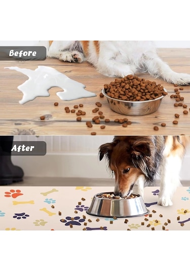 Matgo Pati Renkli Kemikler Evcil Hayvan Beslenme Matı Mama Paspası 50 x 70 CM