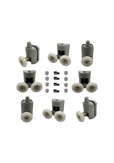 Duşakabin Tekerleği Rulman 8 Li Set Teker Çapı 24 Mm Gri