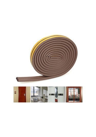 Qingmipy 5m Kahverengi D Tipi Epdm Spreyli Kaynaklı Zarfı, Ahşap Kapı Gürültü Engeli Ve Çarpma Emici Bant