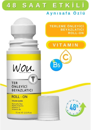 Wou Ter Önleyici ve Beyazlatıcı Roll -On 75 ML