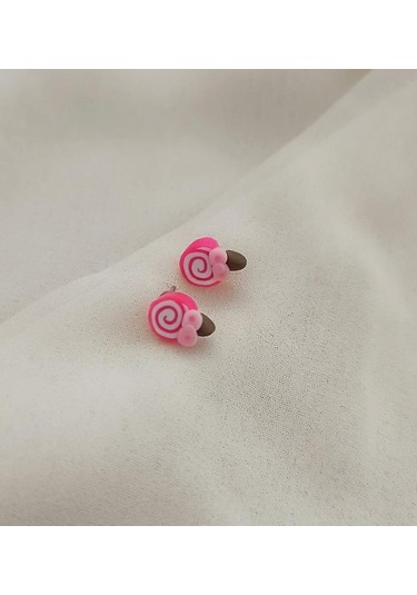 Küpe Lolipop Şeker Küpe Kadın Kız Çocuk Pembe Renkli