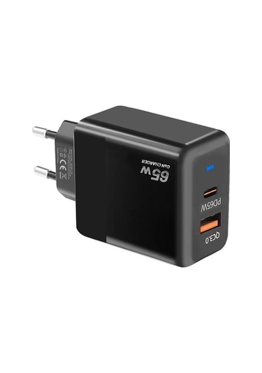 Rogfer Gan Pd 45w Qc3.0 Usb Tam Uyumlu Protokol Şarj Cihazı Eu Fiş Siyah