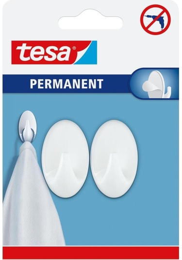 Permanent Askı Plastik Küçük Oval Beyaz 2 Adet X 3 Paket Toplam 6 Askı Diğer