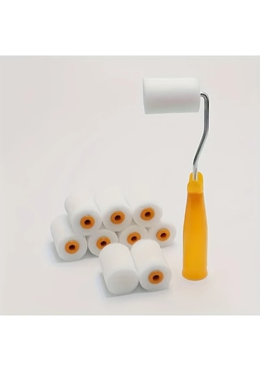 Cordial 10 Adet 2 İnç Sünger Rulo Fırça Seti - Uzun Saplı Dayanıklı Duvar Boyama Aletleri