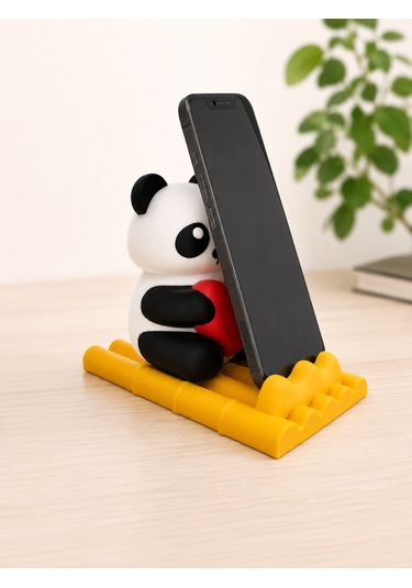 Sevimli Panda Figürlü Telefon Standı Masaüstü Organizer Ve Telefon Tutucu Çok Renkli