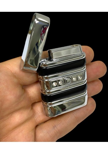 Shayu Pürmüzlü Çakmak Gümüş Füme Zirkon Taşlı Gümüş