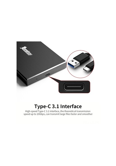 Leezsing Cool-fish K801 2.5 İnç Sata Dış Hard Disk Kutusu, Type-c 3.1 Arayüzü, 10gbps Hız, Araçsız Kurulum, Windows/mac Uyumlu