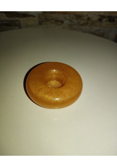Gold Simli Donut Şamdan Mumluk