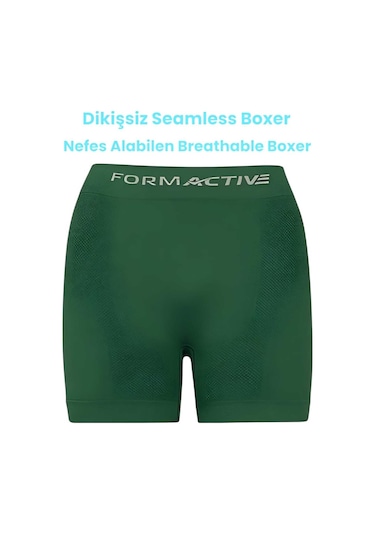 Uniquetrenders Erkek Dikişsiz/seamless Nefes Alabilen Boxer Yeşil