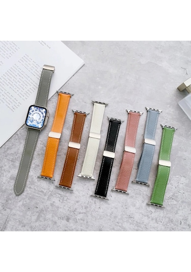 Apple, Uyumlu Watch 38mm Kr414 Daks Deri Kordon Saat Değildir - Pembe