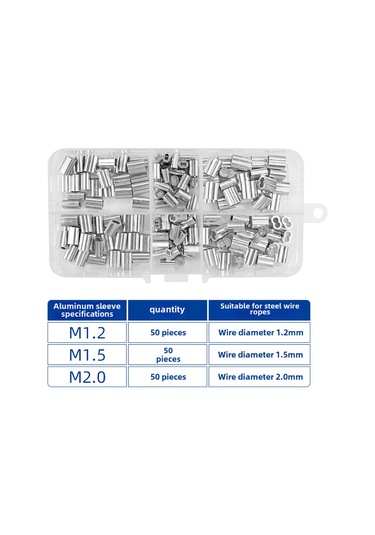 Neevoyu Deniz Balıkçılığı İçin 8-şekilli Alüminyum Klempli Teli Kesme Ve Presleme Aleti - 150 Adet 3 Boyutlu Alüminyum Kutu Seti