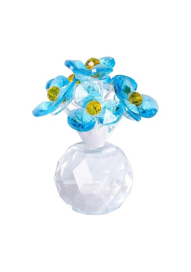 Şeffaf Taban Mini Cam Çiçek Heykeli Süsü Yapay Çiçek Figürin Yıl Dönümü Style 8
