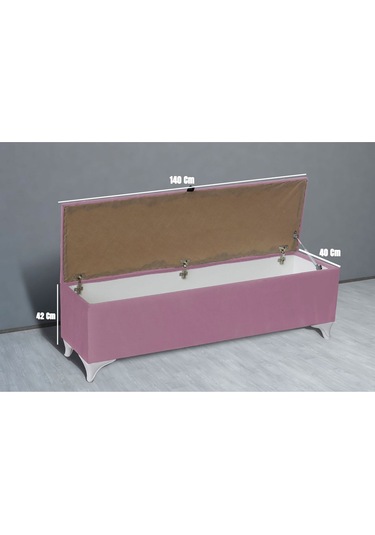 Vetra Chester Model Pembe Sandıklı Puf  Kapitoneli Model 140cm Sandıklı Bank