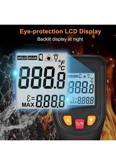 Supermarket1 Njty T400a Kızılötesi Termometre, Mutfak Ve Sanayi İçin Hassasiyetli, Emisyonlu Termometre